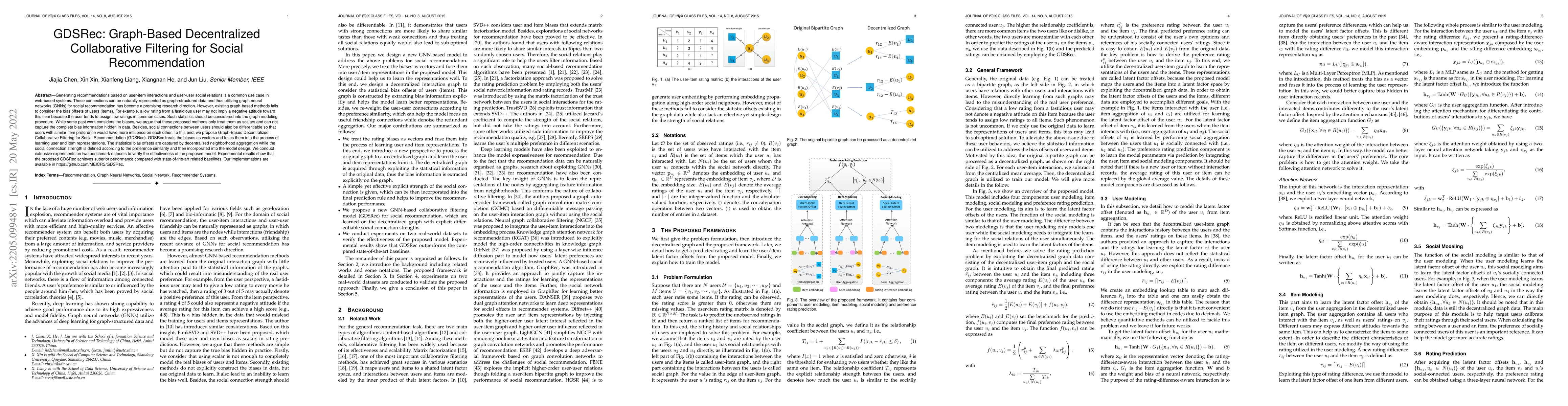 Thumbnail for GDSRec: Graph-Based Decentralized Collaborative Filtering for Social
  Recommendation