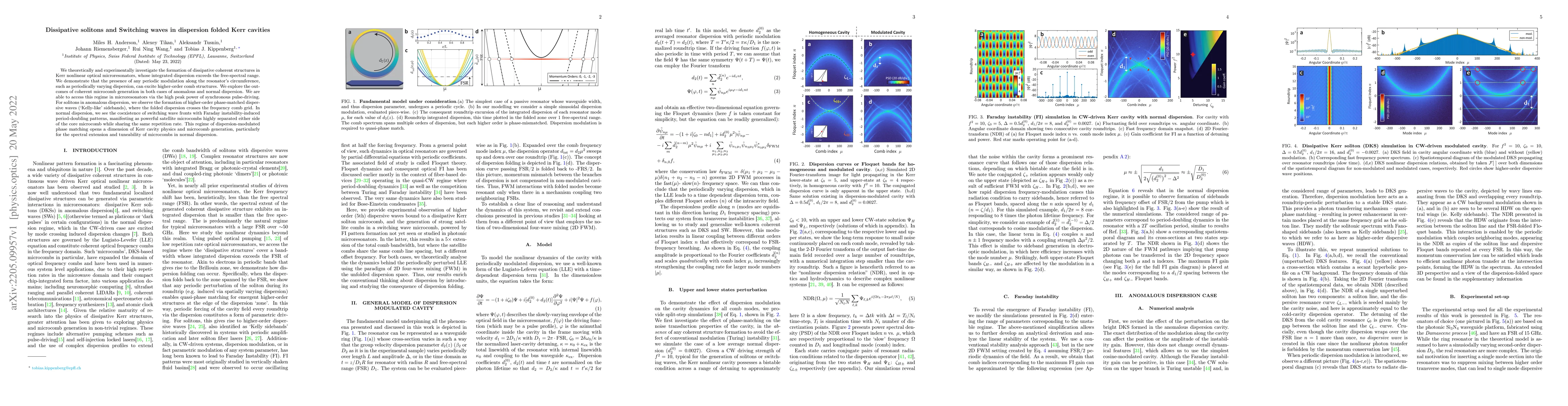 Thumbnail for Dissipative solitons and switching waves in dispersion folded Kerr
  cavities