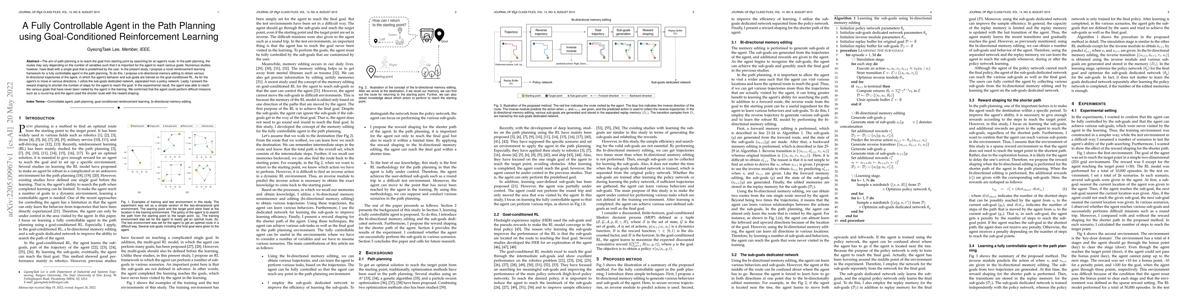 Thumbnail for A Fully Controllable Agent in the Path Planning using Goal-Conditioned
  Reinforcement Learning