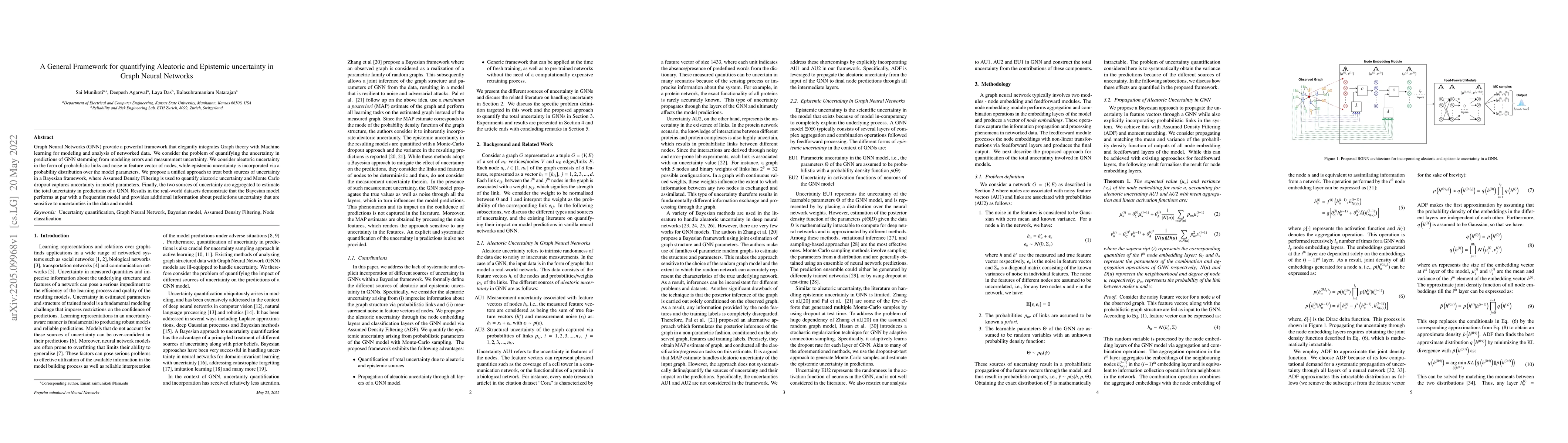 Thumbnail for A General Framework for quantifying Aleatoric and Epistemic uncertainty
  in Graph Neural Networks