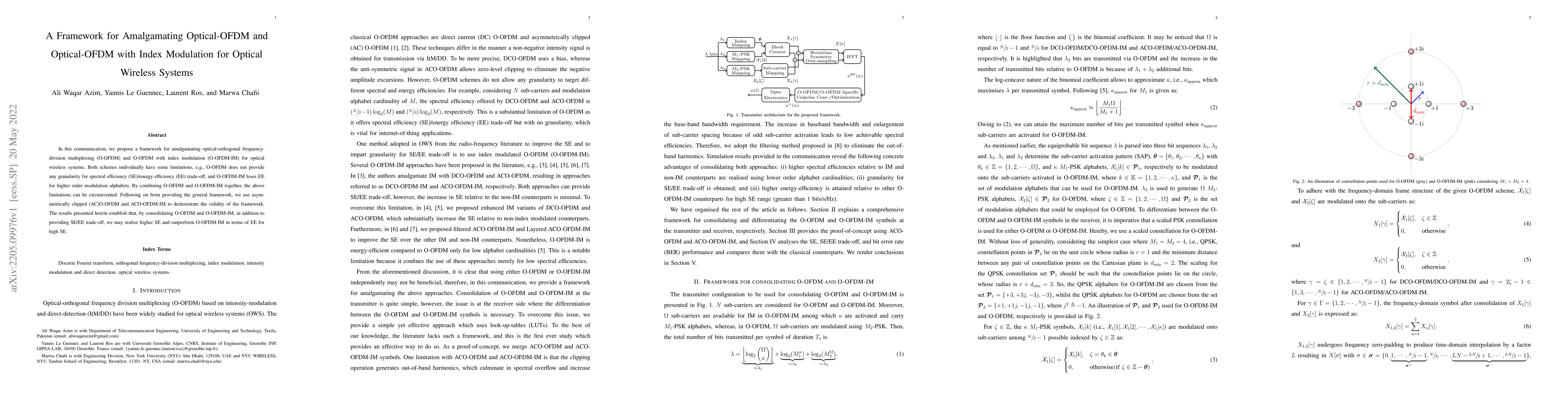 Thumbnail for A Framework for Amalgamating Optical-OFDM and Optical-OFDM with Index
  Modulation for Optical Wireless Systems