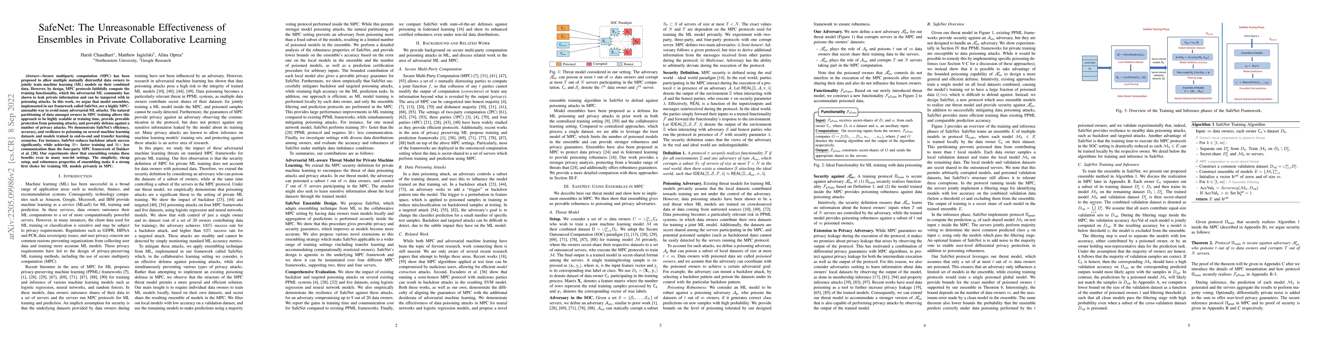 Thumbnail for SafeNet: The Unreasonable Effectiveness of Ensembles in Private
  Collaborative Learning