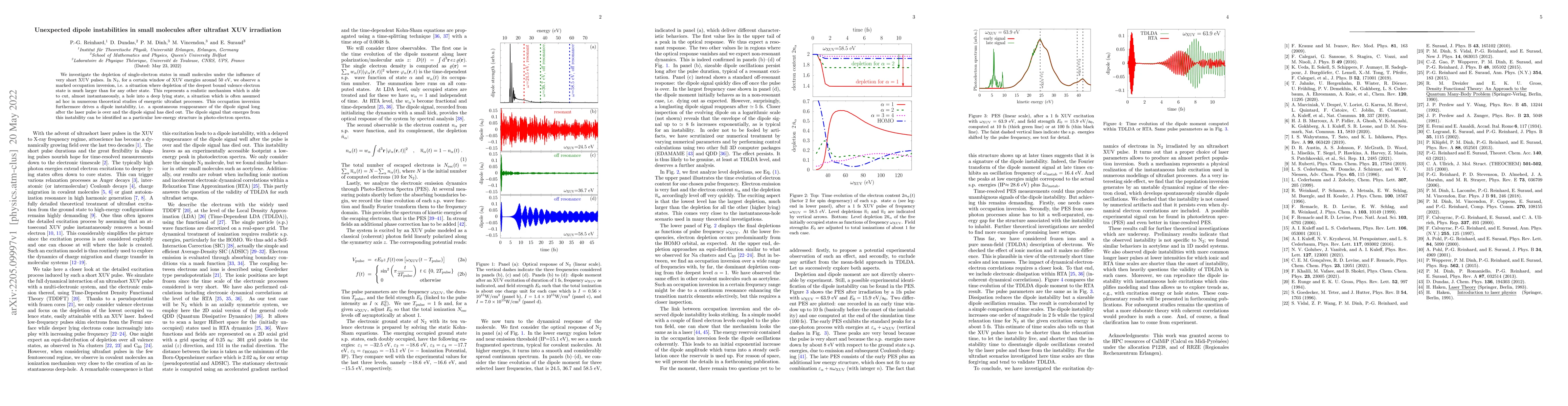 Thumbnail for Unexpected dipole instabilities in small molecules after ultrafast XUV
  irradiation