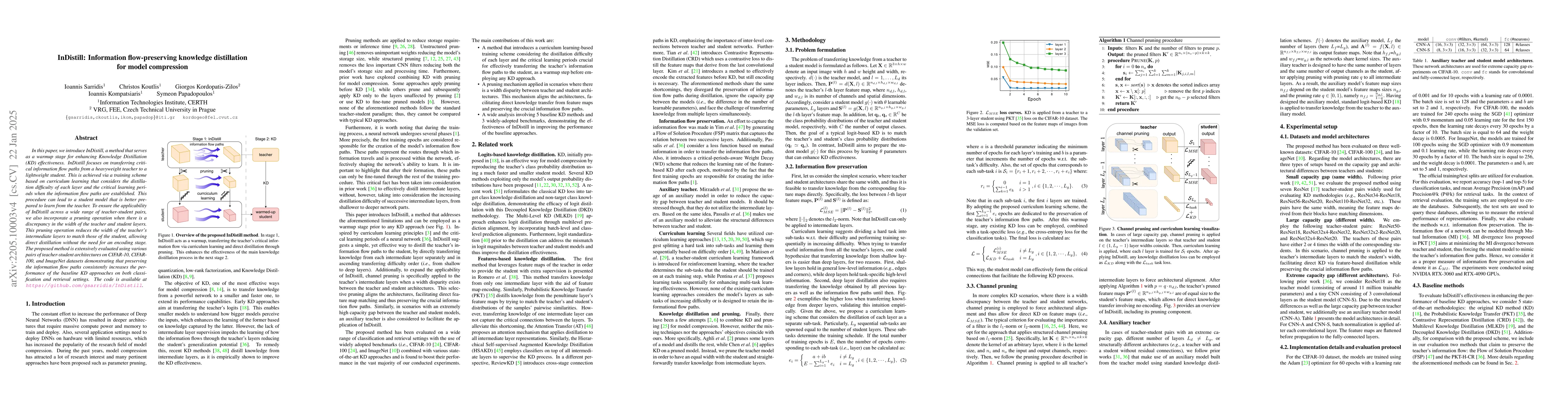 Thumbnail for InDistill: Information flow-preserving knowledge distillation for model
  compression
