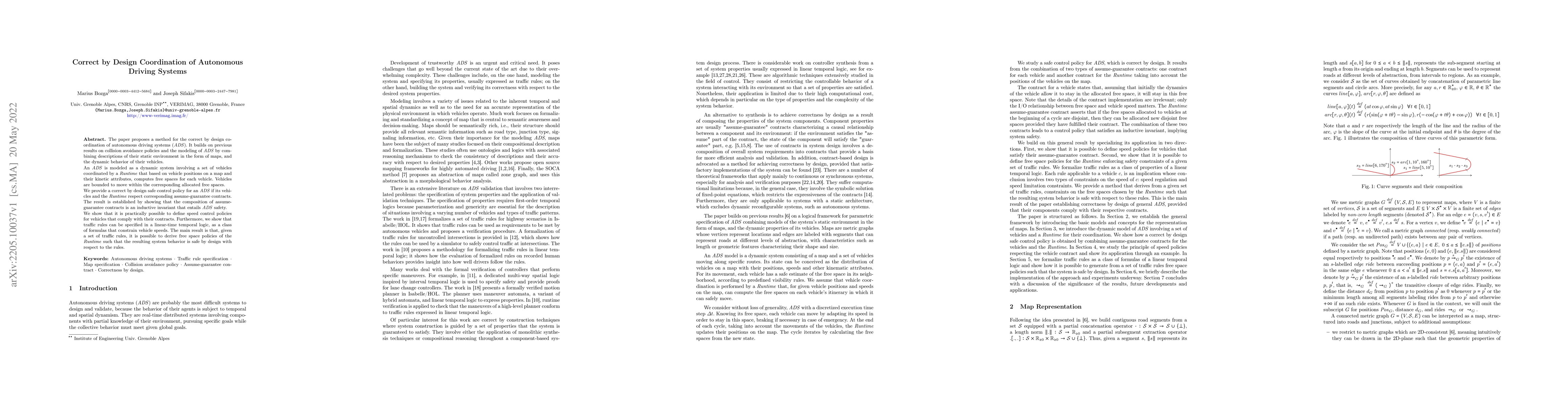 Thumbnail for Correct by Design Coordination of Autonomous Driving Systems