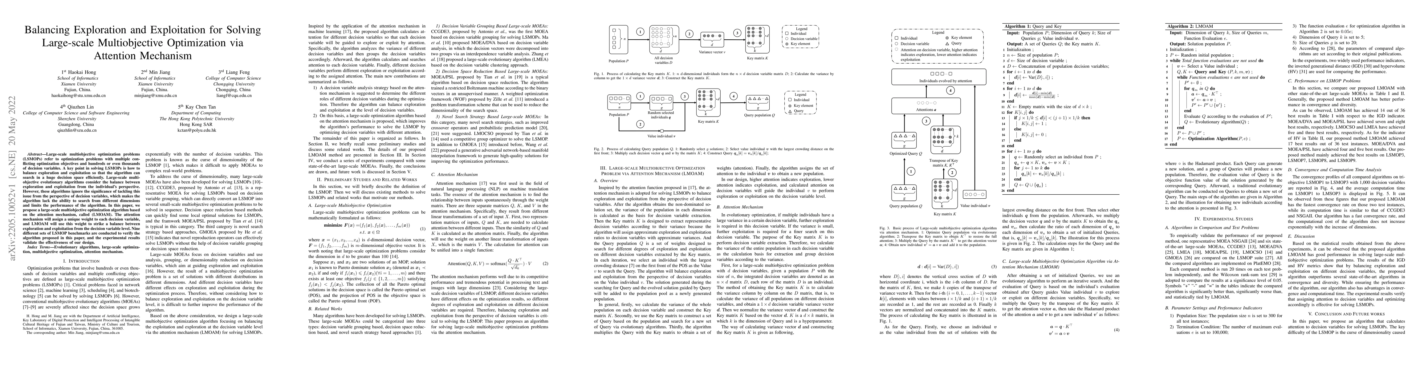 Thumbnail for Balancing Exploration and Exploitation for Solving Large-scale
  Multiobjective Optimization via Attention Mechanism