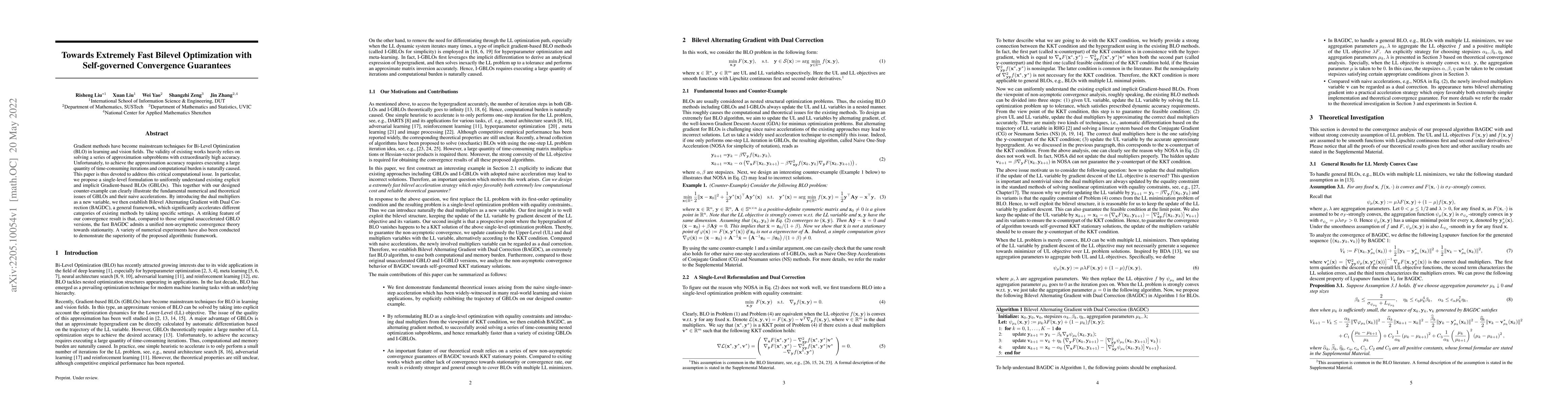Thumbnail for Towards Extremely Fast Bilevel Optimization with Self-governed
  Convergence Guarantees