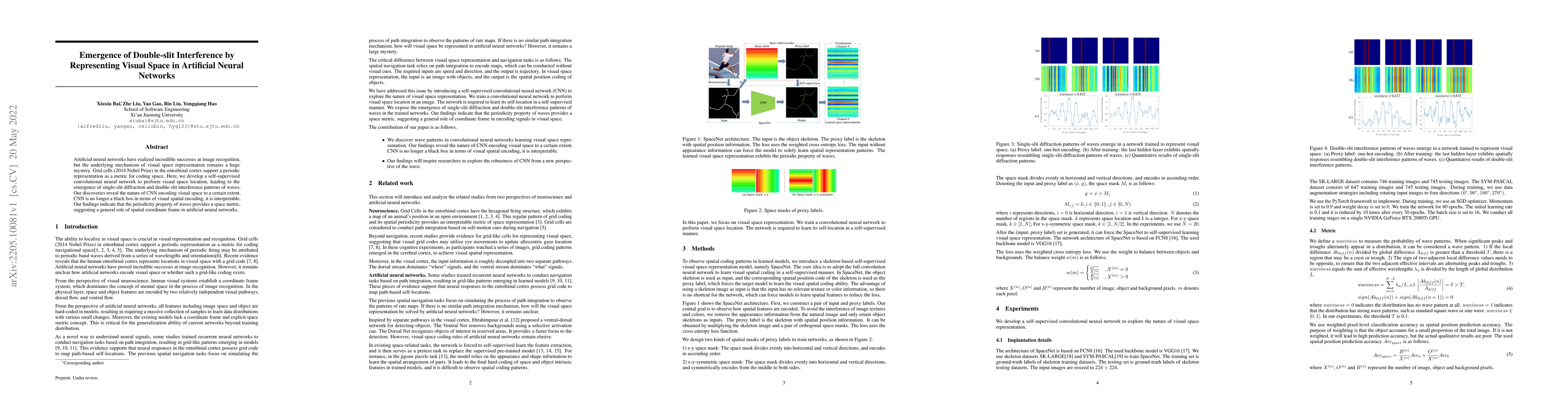 Thumbnail for Emergence of Double-slit Interference by Representing Visual Space in
  Artificial Neural Networks