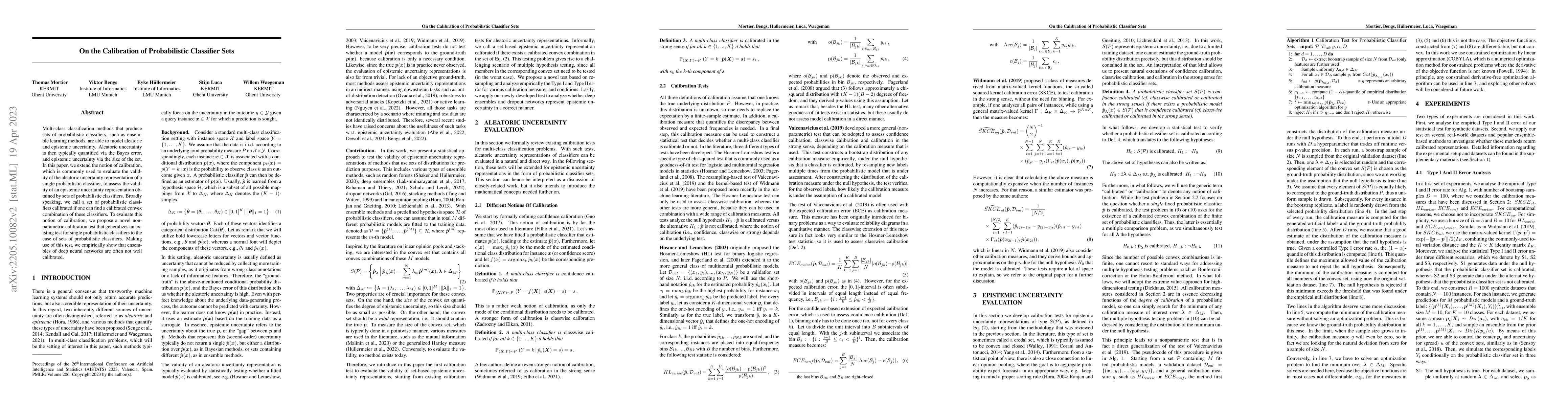 Thumbnail for On the Calibration of Probabilistic Classifier Sets