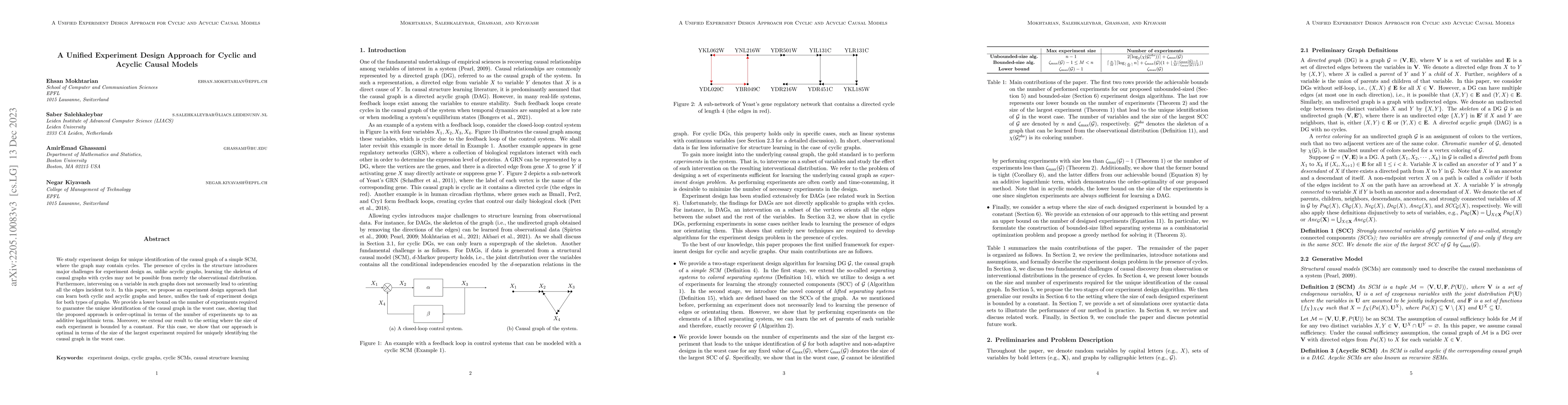 Thumbnail for A Unified Experiment Design Approach for Cyclic and Acyclic Causal
  Models