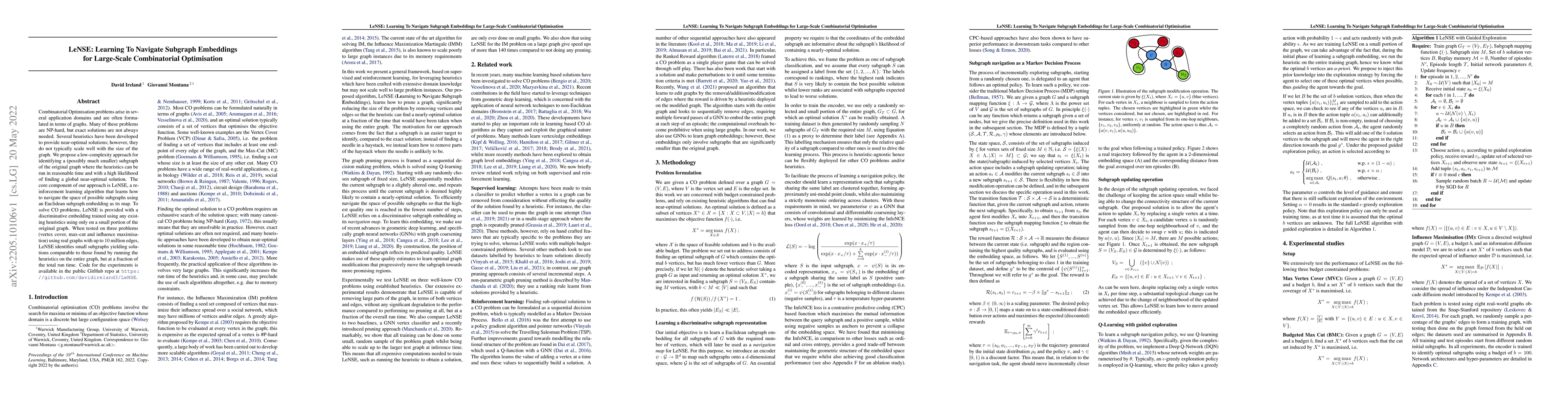 Thumbnail for LeNSE: Learning To Navigate Subgraph Embeddings for Large-Scale
  Combinatorial Optimisation
