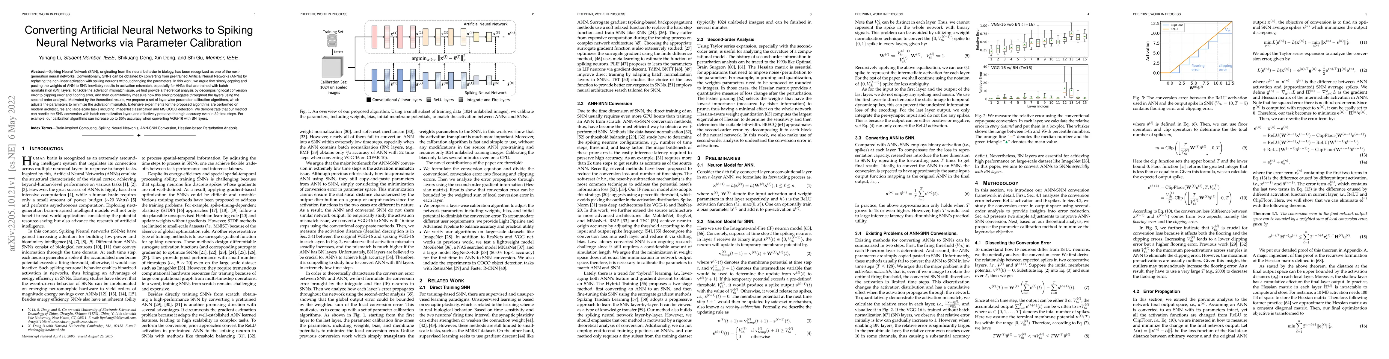 Thumbnail for Converting Artificial Neural Networks to Spiking Neural Networks via
  Parameter Calibration