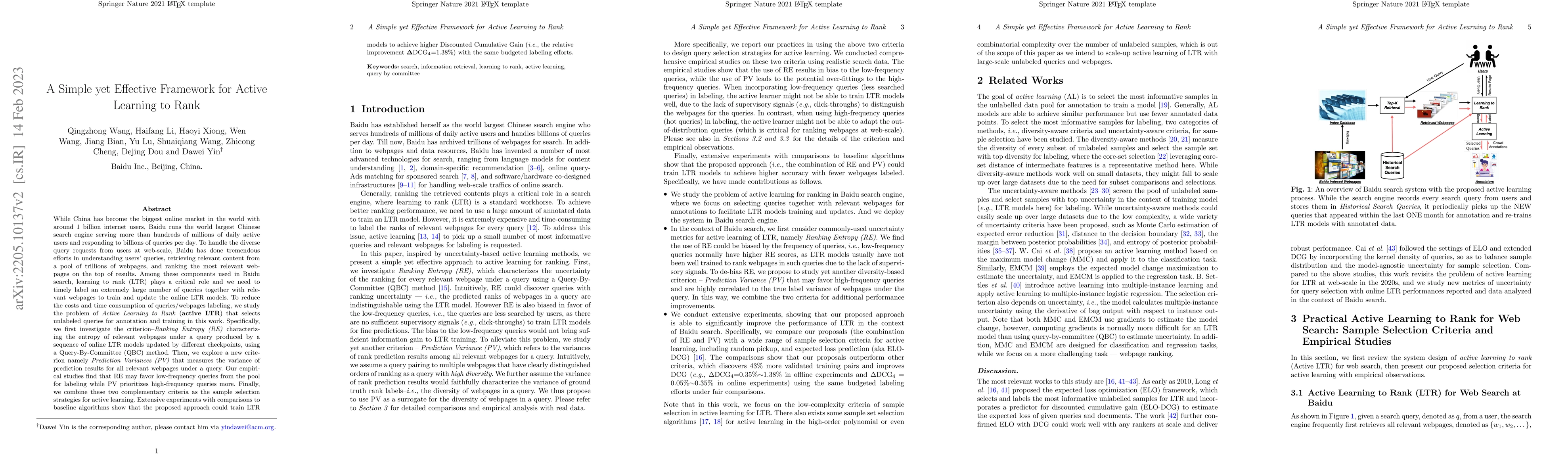 Thumbnail for A Simple yet Effective Framework for Active Learning to Rank