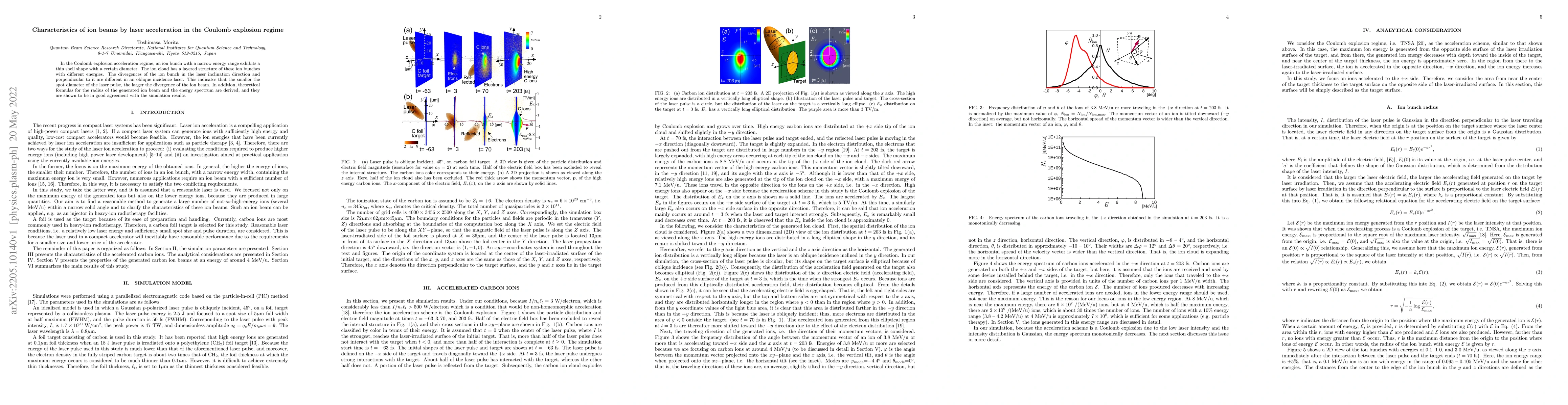 Thumbnail for Characteristics of ion beams by laser acceleration in the Coulomb
  explosion regime