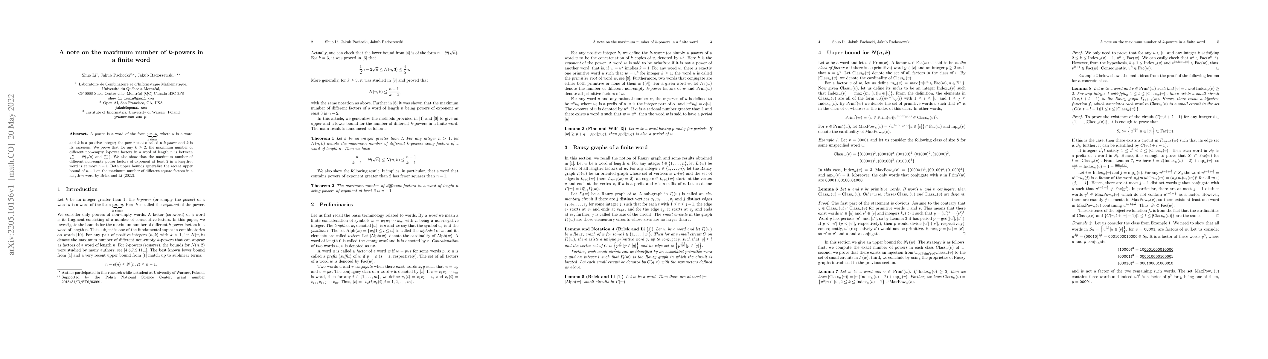 Thumbnail for A note on the maximum number of $k$-powers in a finite word