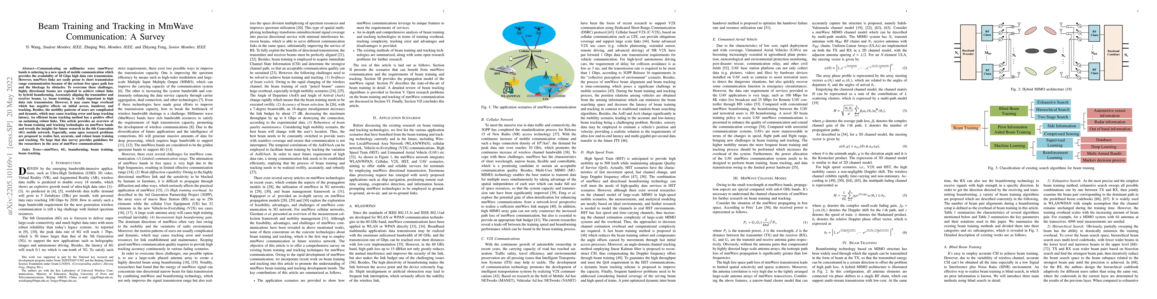 Thumbnail for Beam Training and Tracking in MmWave Communication: A Survey