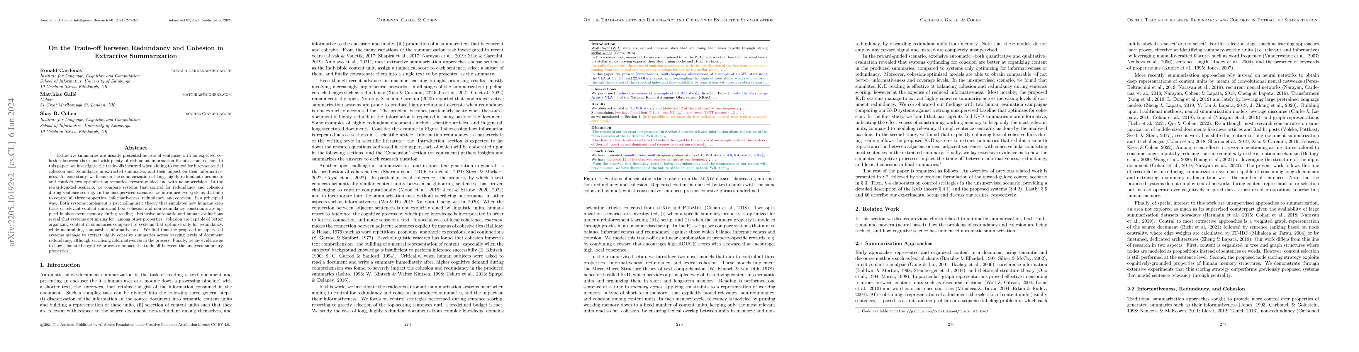 Thumbnail for On the Trade-off between Redundancy and Local Coherence in Summarization