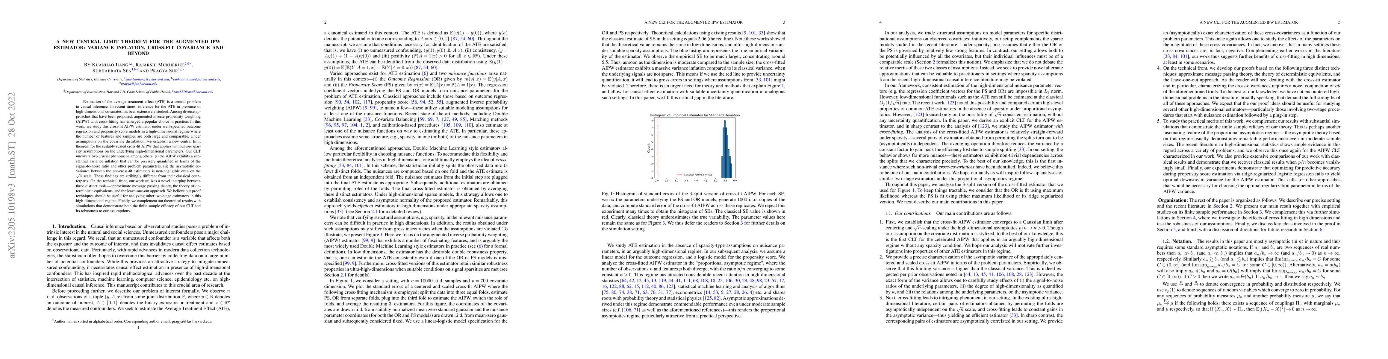 Thumbnail for A New Central Limit Theorem for the Augmented IPW Estimator: Variance
  Inflation, Cross-Fit Covariance and Beyond