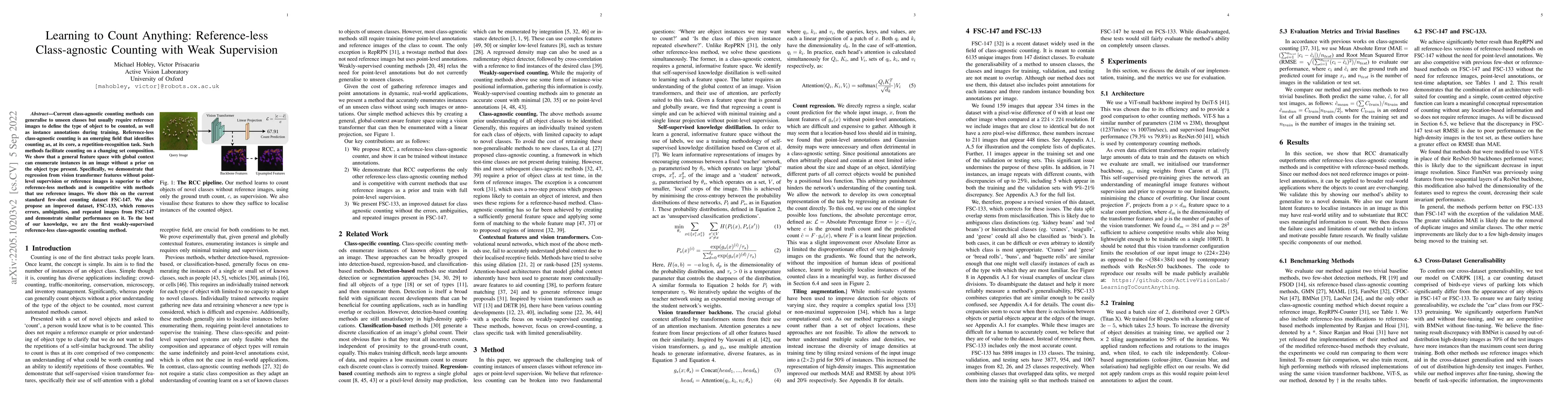 Thumbnail for Learning to Count Anything: Reference-less Class-agnostic Counting with
  Weak Supervision