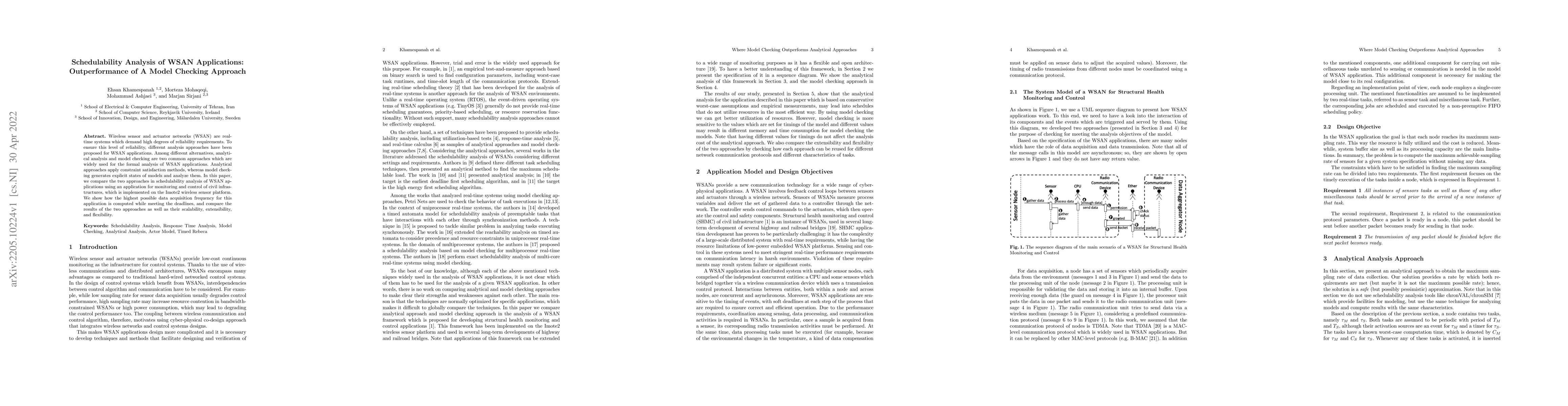 Thumbnail for Schedulability Analysis of WSAN Applications: Outperformance of A Model
  Checking Approach
