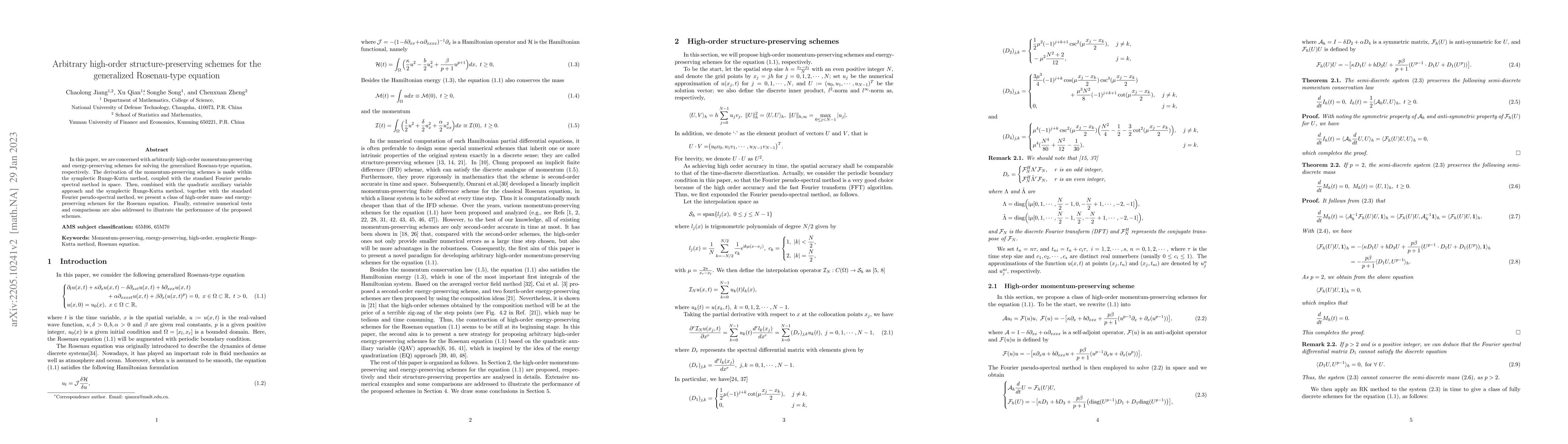 Thumbnail for Arbitrary high-order structure-preserving schemes for the generalized
  Rosenau-type equation