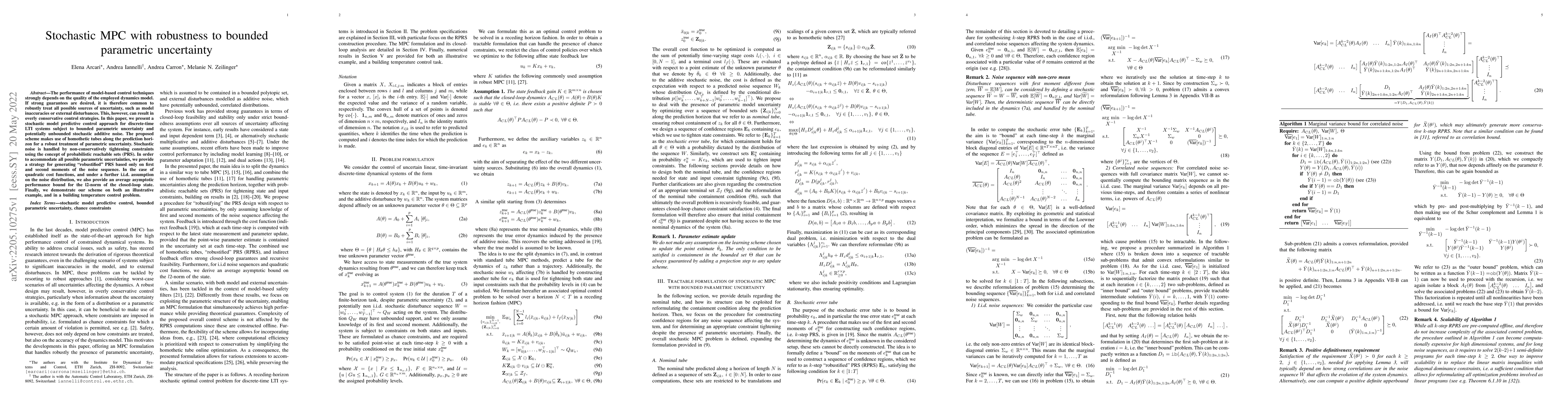 Thumbnail for Stochastic MPC with robustness to bounded parametric uncertainty