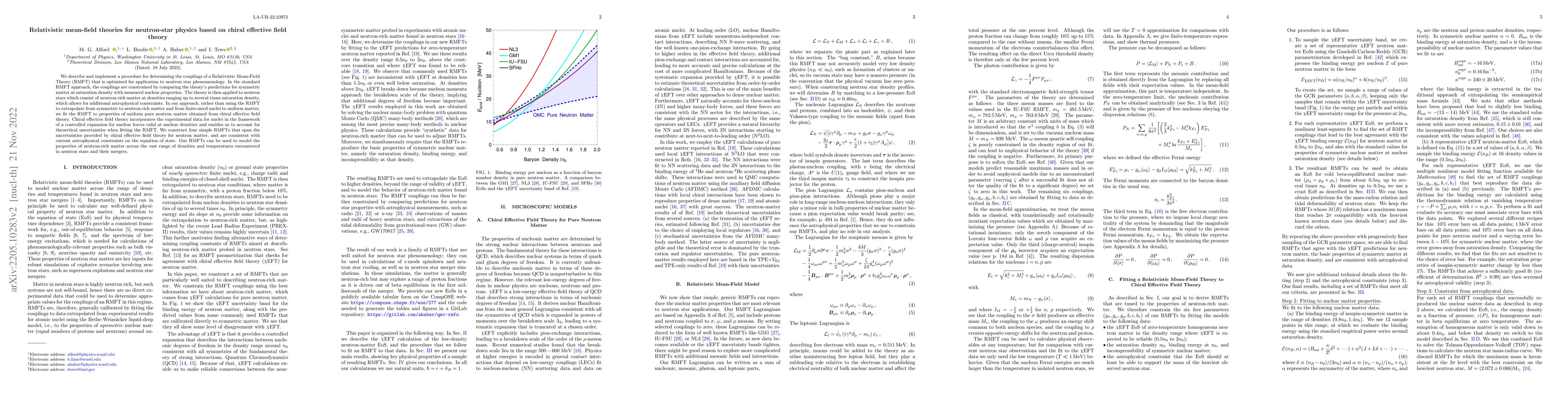 Thumbnail for Relativistic mean-field theories for neutron-star physics based on
  chiral effective field theory