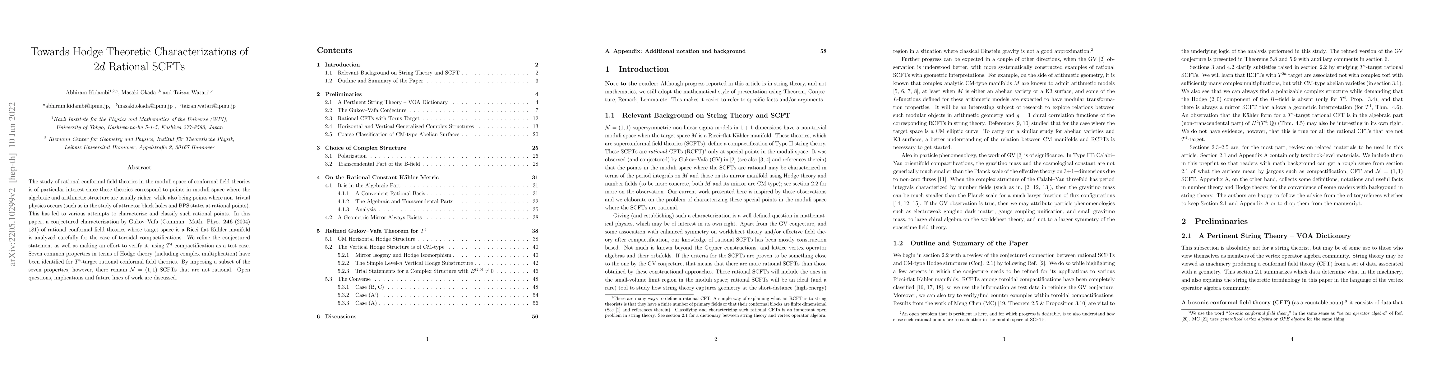 Thumbnail for Towards Hodge Theoretic Characterizations of 2d Rational SCFTs