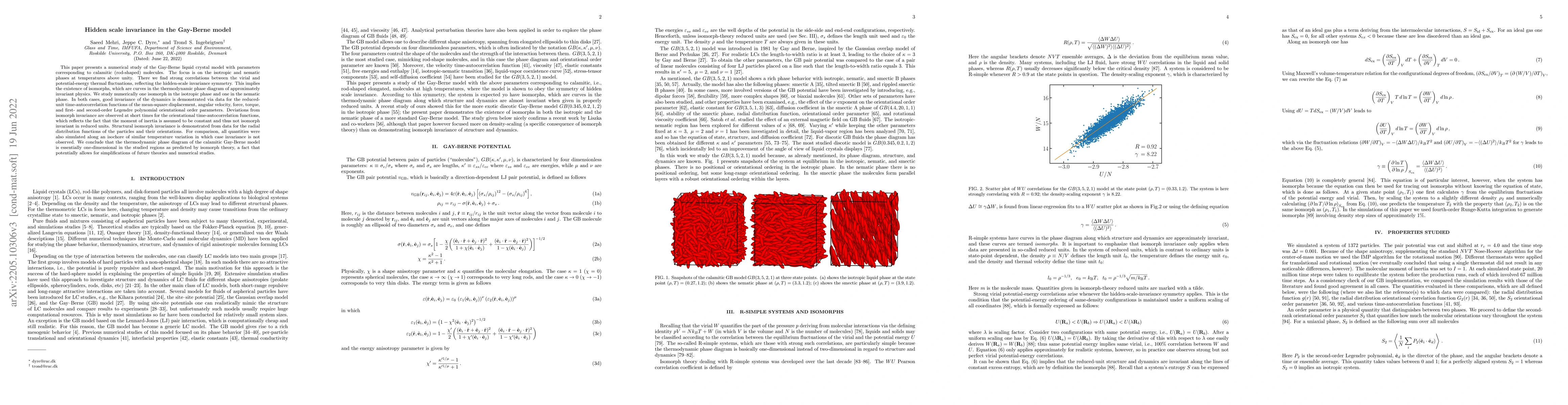 Thumbnail for Hidden scale invariance in the Gay-Berne model