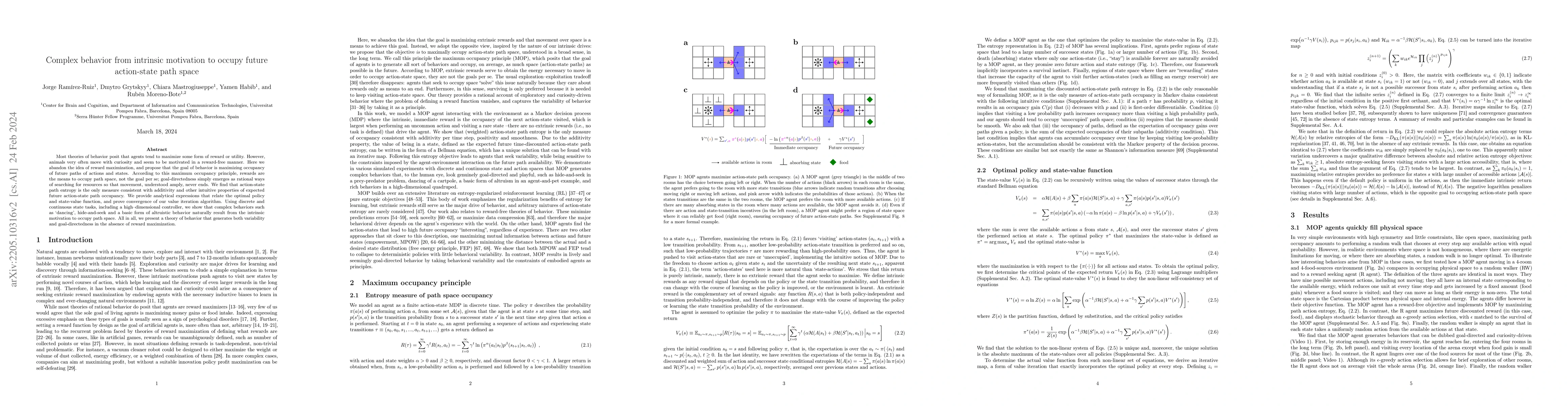 Thumbnail for Complex behavior from intrinsic motivation to occupy action-state path
  space