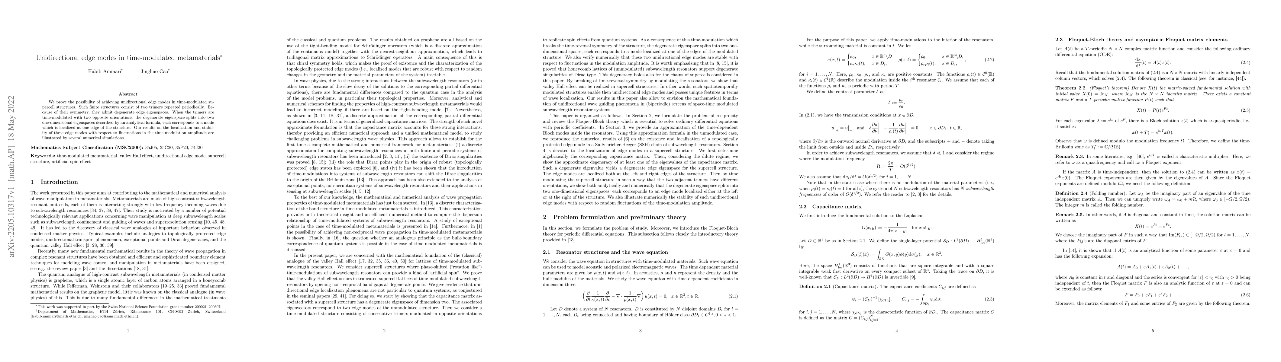 Thumbnail for Unidirectional edge modes in time-modulated metamaterials