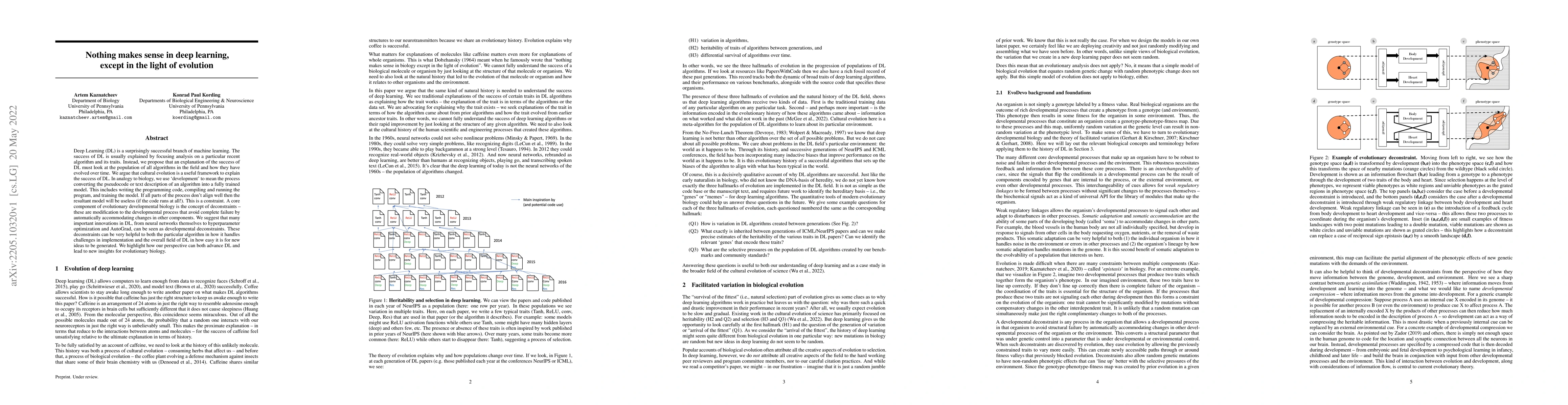 Thumbnail for Nothing makes sense in deep learning, except in the light of evolution