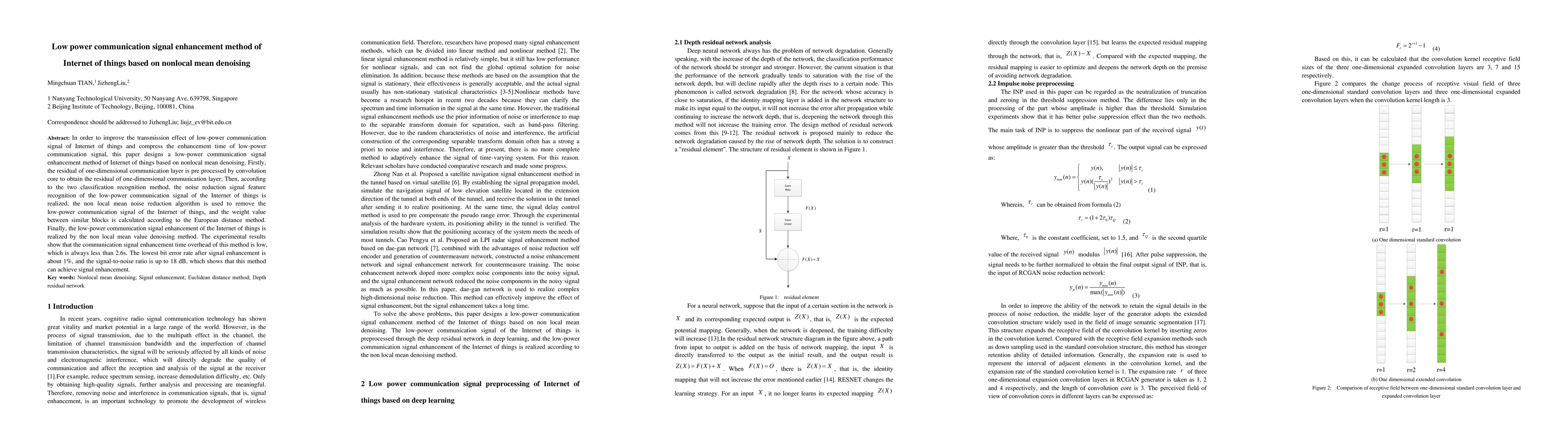 Thumbnail for Low power communication signal enhancement method of Internet of things
  based on nonlocal mean denoising