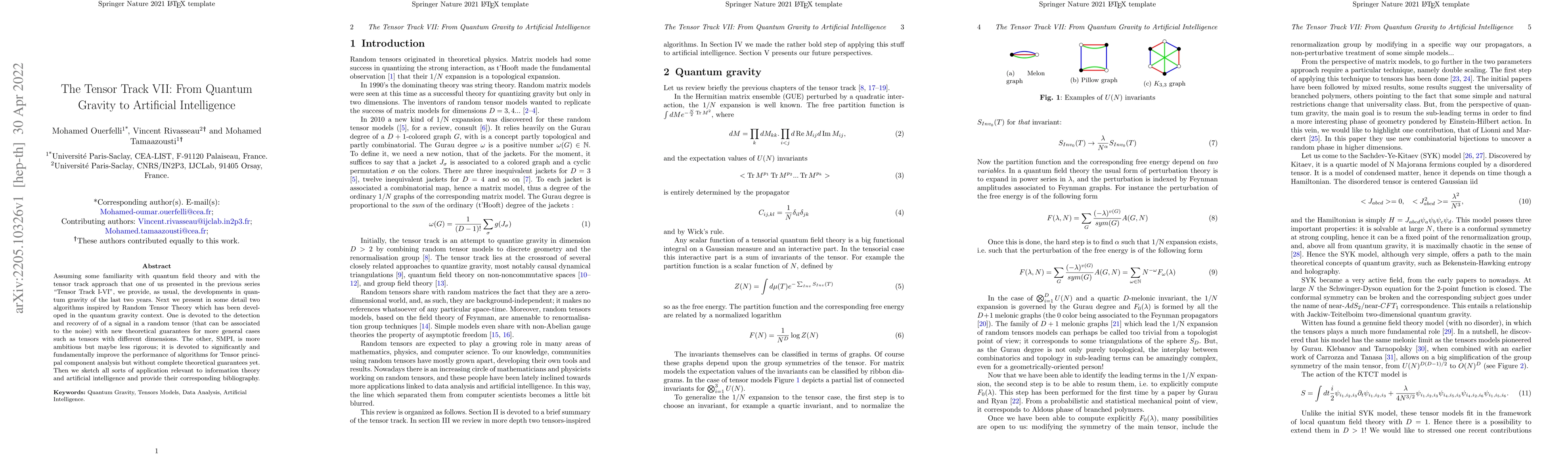 Thumbnail for The Tensor Track VII: From Quantum Gravity to Artificial Intelligence