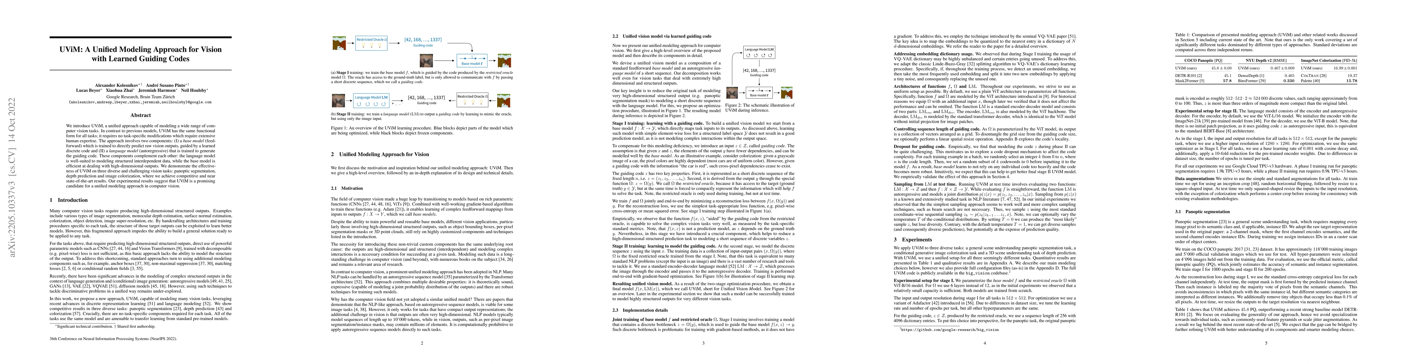 Thumbnail for UViM: A Unified Modeling Approach for Vision with Learned Guiding Codes