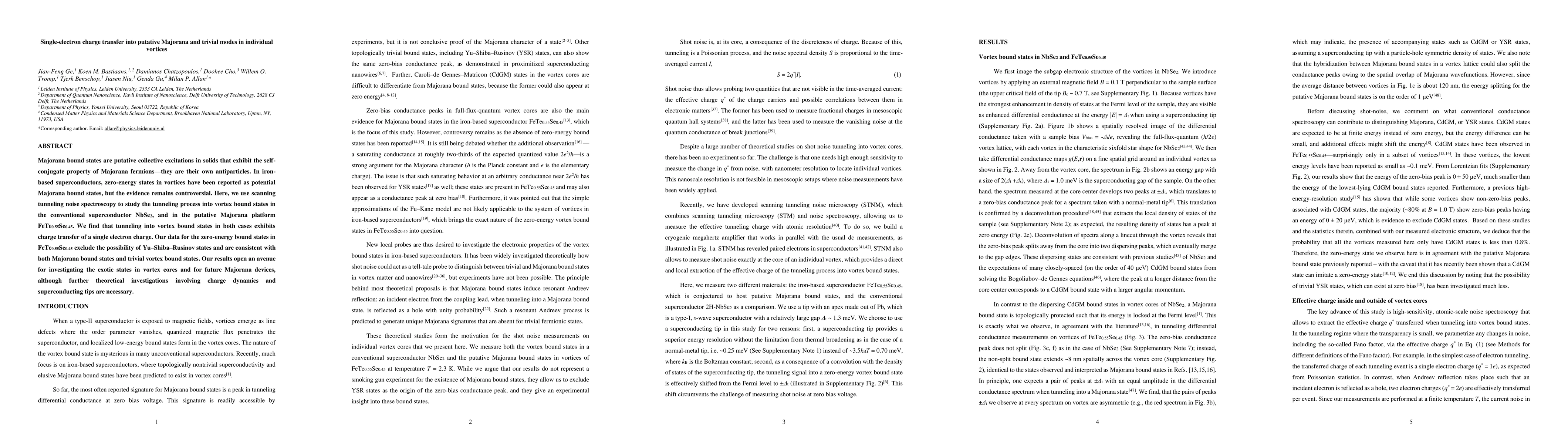 Thumbnail for Single-electron charge transfer into putative Majorana and trivial modes
  in individual vortices