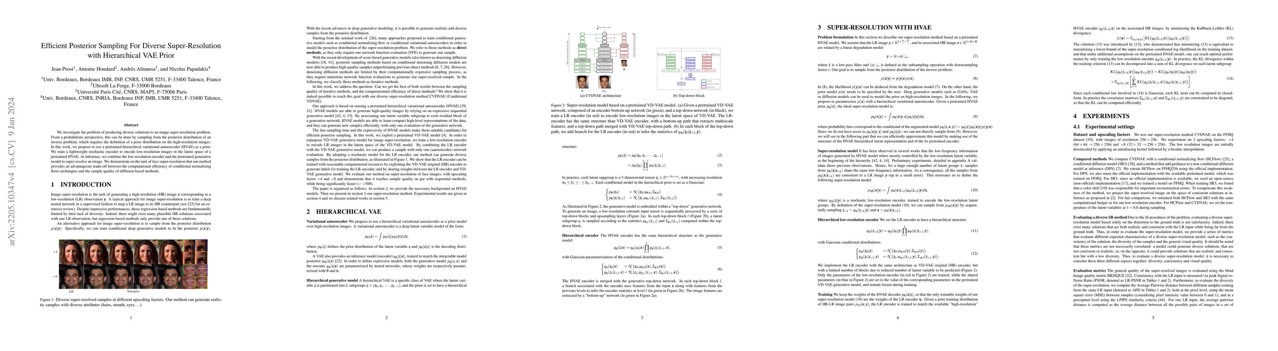 Thumbnail for Diverse super-resolution with pretrained deep hiererarchical VAEs