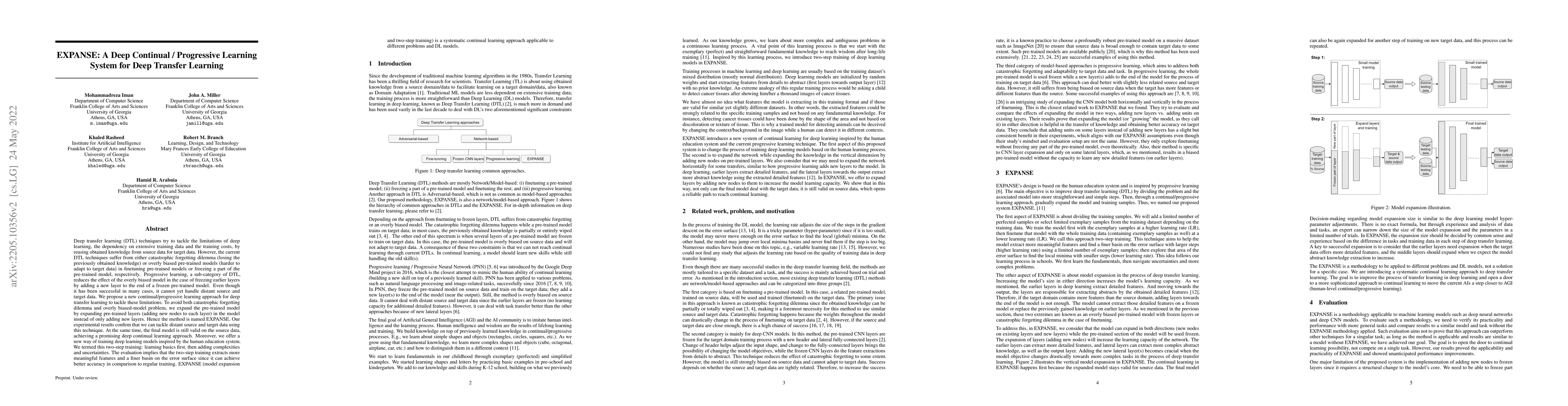 Thumbnail for EXPANSE: A Deep Continual / Progressive Learning System for Deep
  Transfer Learning