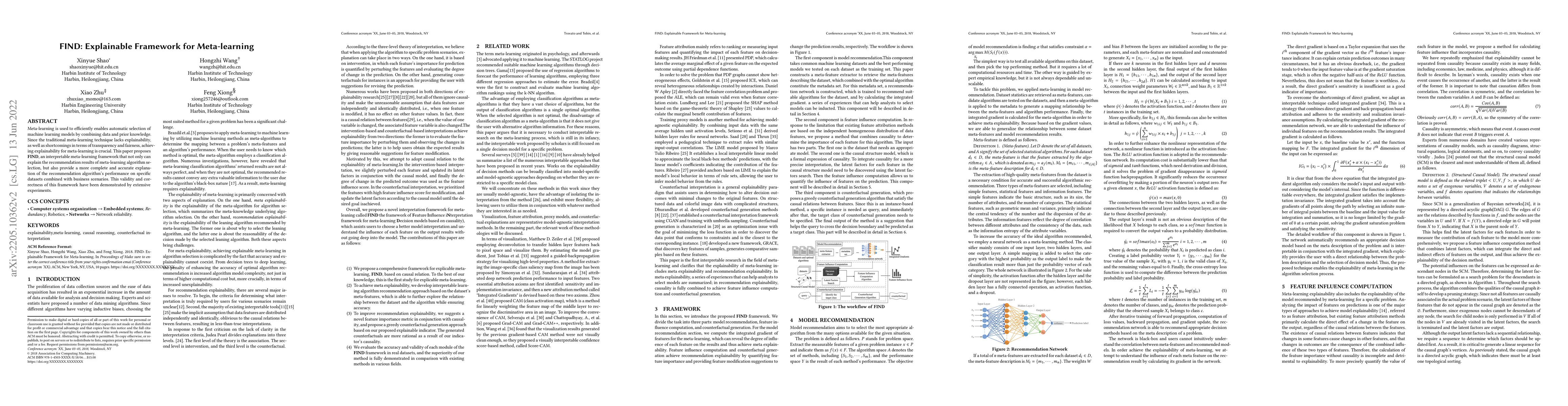 Thumbnail for FIND:Explainable Framework for Meta-learning