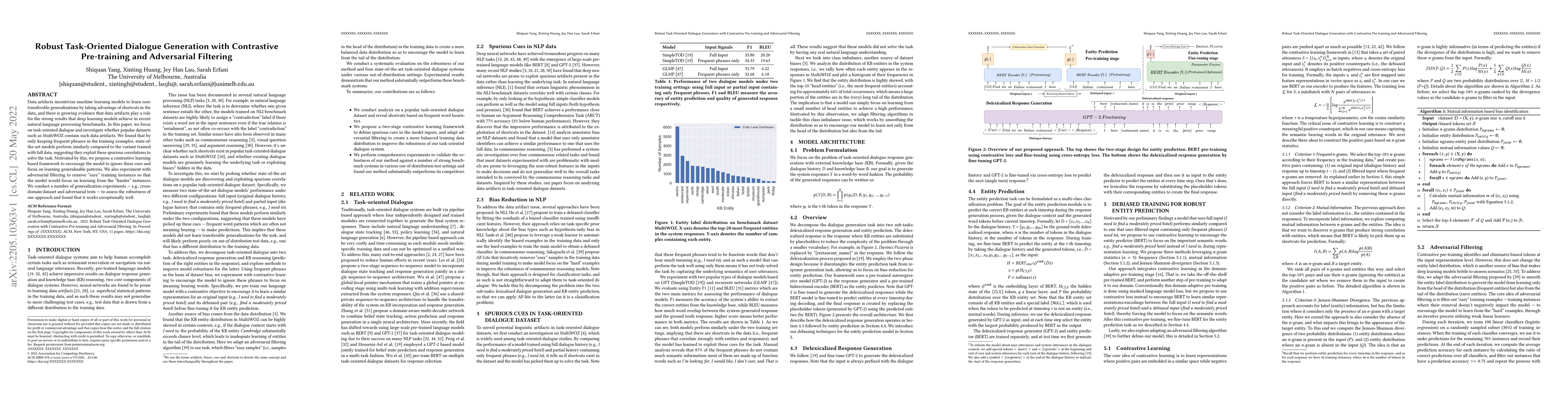 Thumbnail for Robust Task-Oriented Dialogue Generation with Contrastive Pre-training
  and Adversarial Filtering