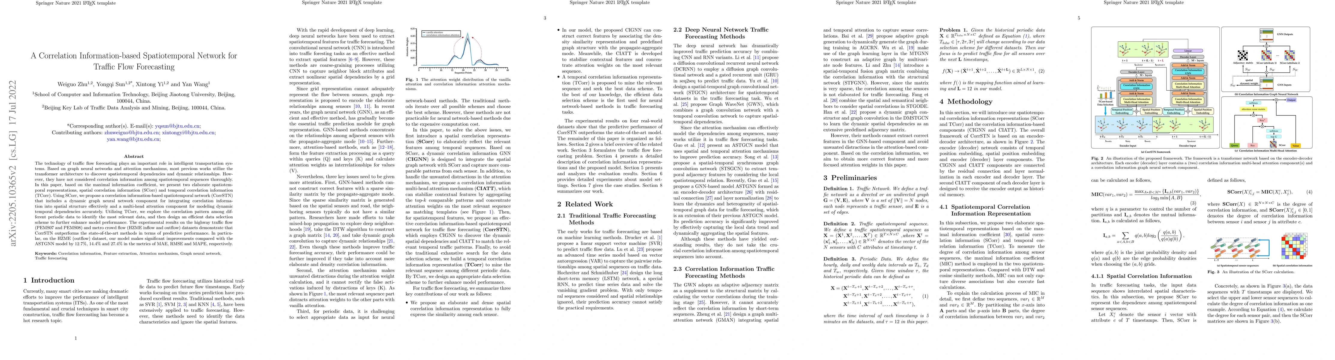 Thumbnail for A Correlation Information-based Spatiotemporal Network for Traffic Flow
  Forecasting