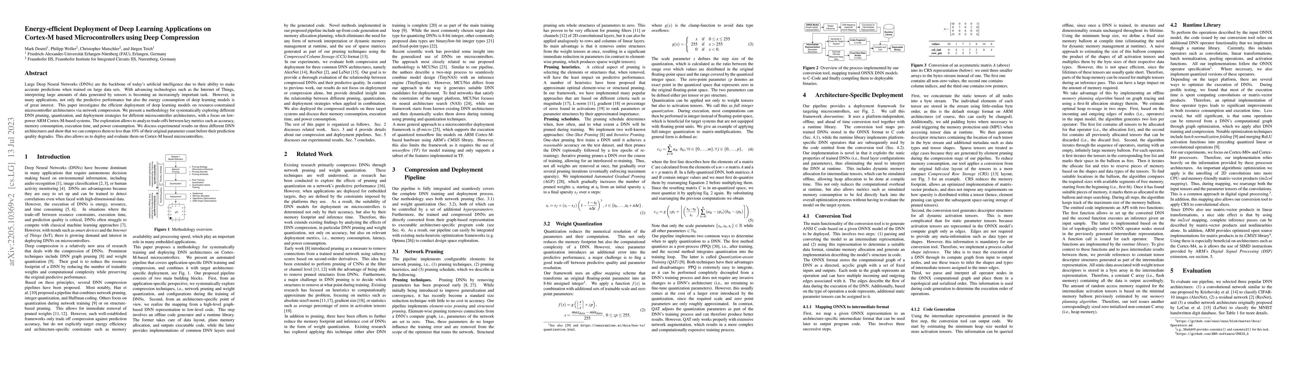 Thumbnail for Energy-efficient Deployment of Deep Learning Applications on Cortex-M
  based Microcontrollers using Deep Compression
