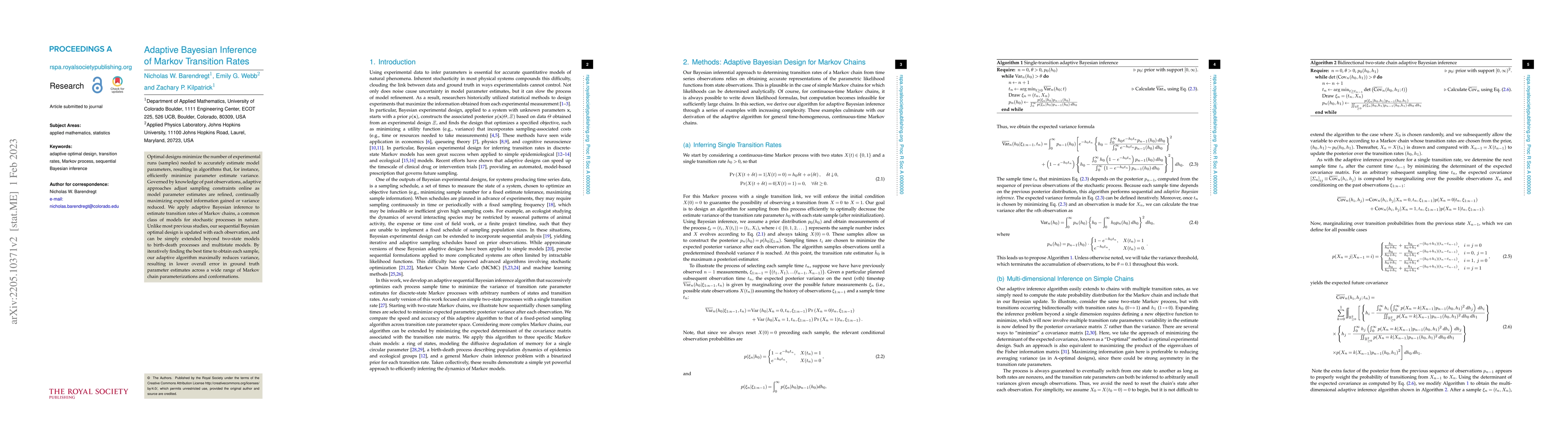 Thumbnail for Adaptive Bayesian Inference of Markov Transition Rates