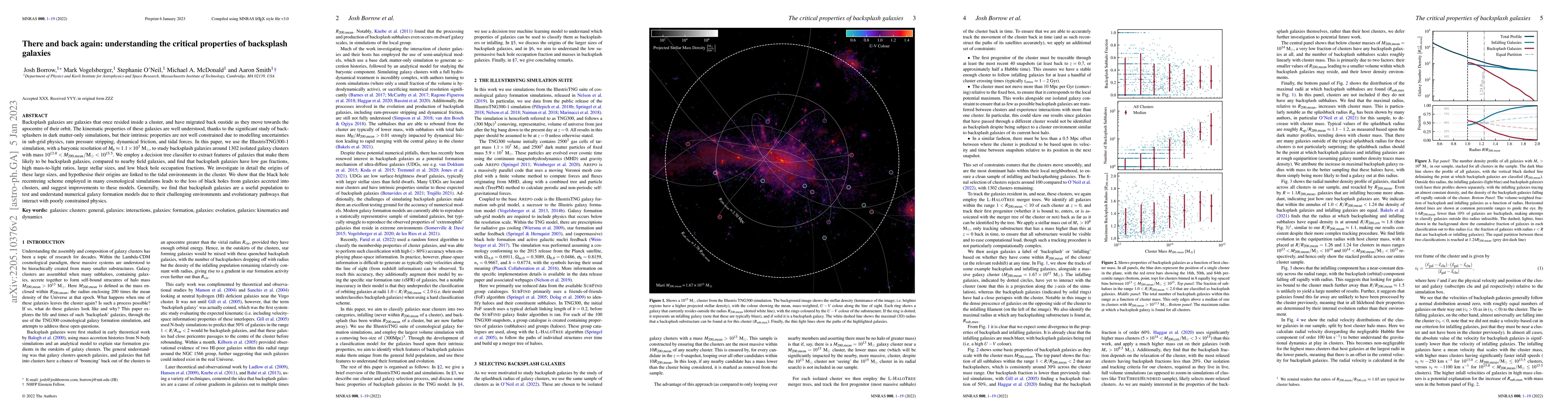 Thumbnail for There and back again: understanding the critical properties of
  backsplash galaxies