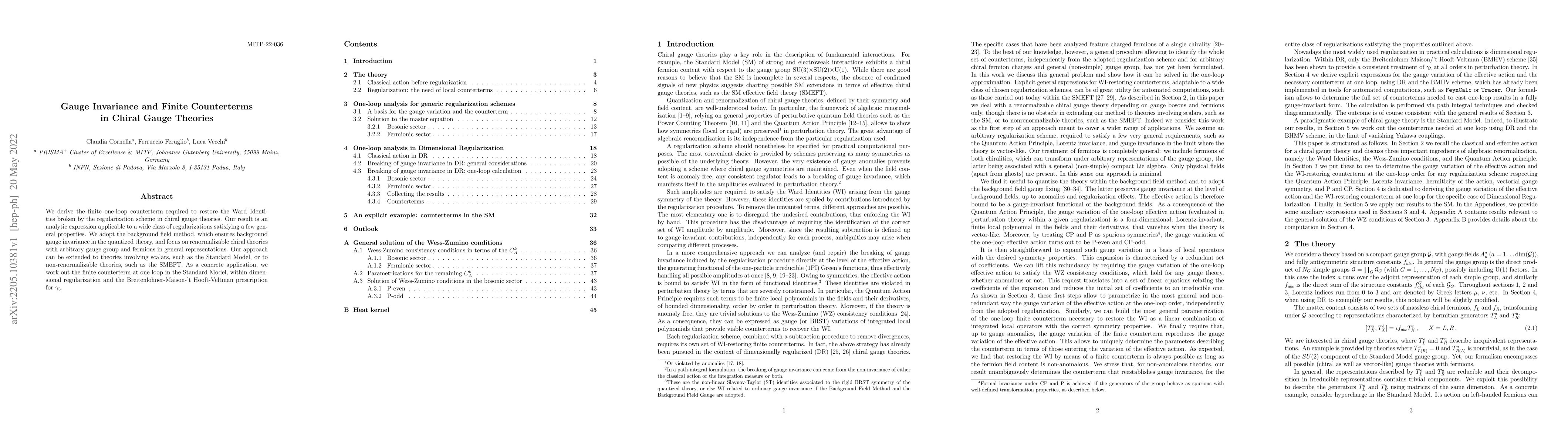 Thumbnail for Gauge Invariance and Finite Counterterms in Chiral Gauge Theories