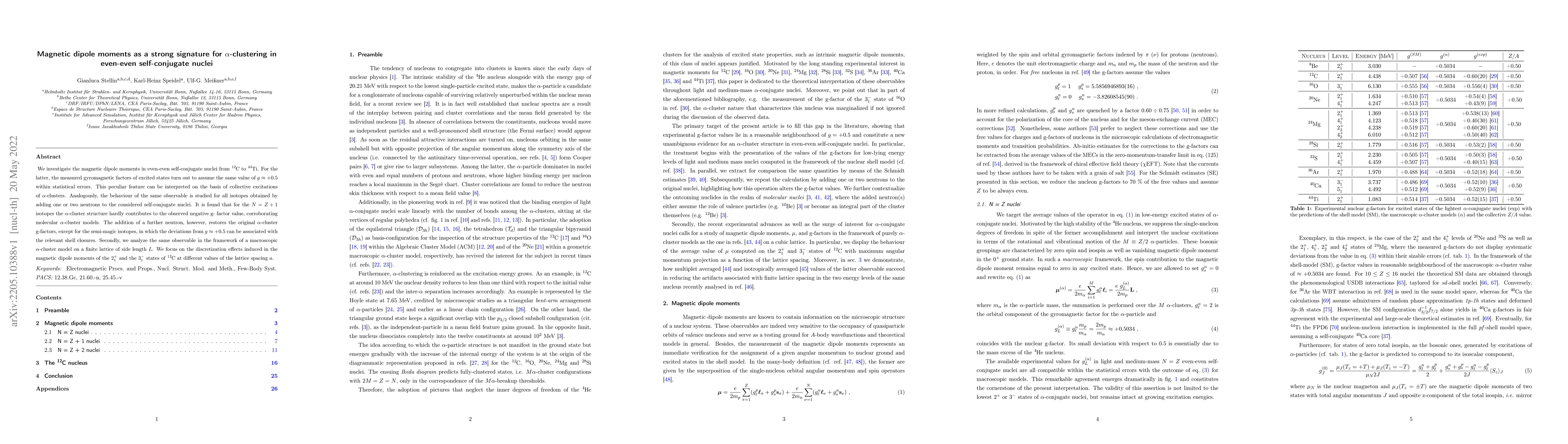 Thumbnail for Magnetic dipole moments as a strong signature for $\alpha$-clustering in
  even-even self-conjugate nuclei