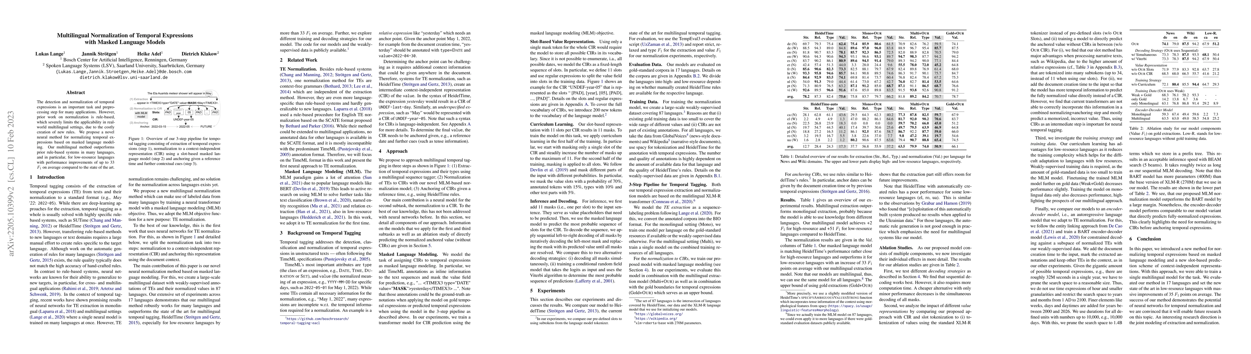 Thumbnail for Multilingual Normalization of Temporal Expressions with Masked Language
  Models