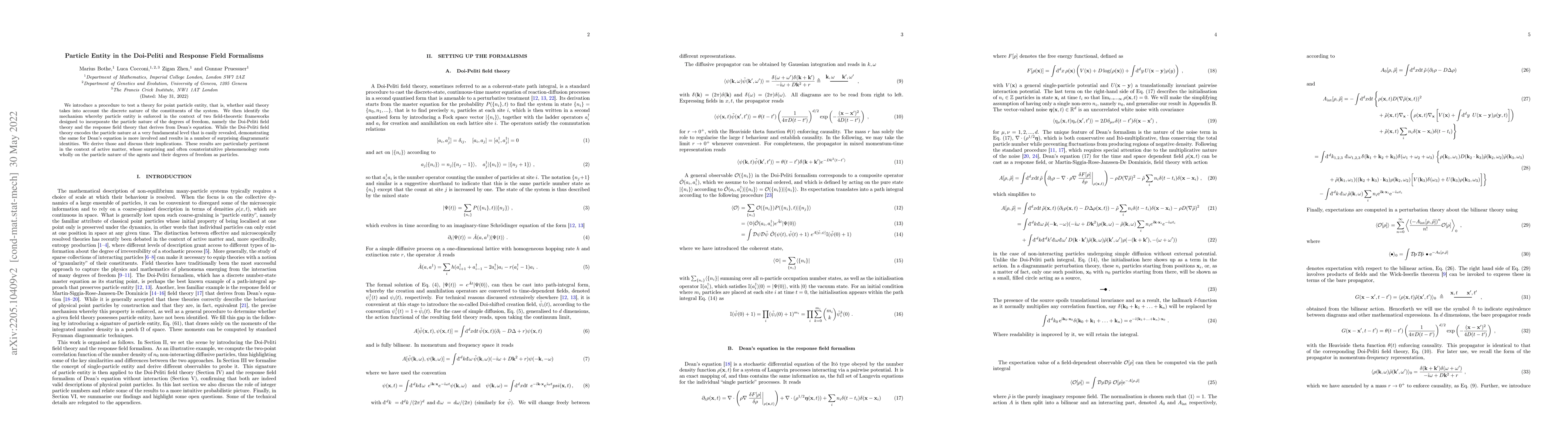 Thumbnail for Particle Entity in the Doi-Peliti and Response Field Formalisms
