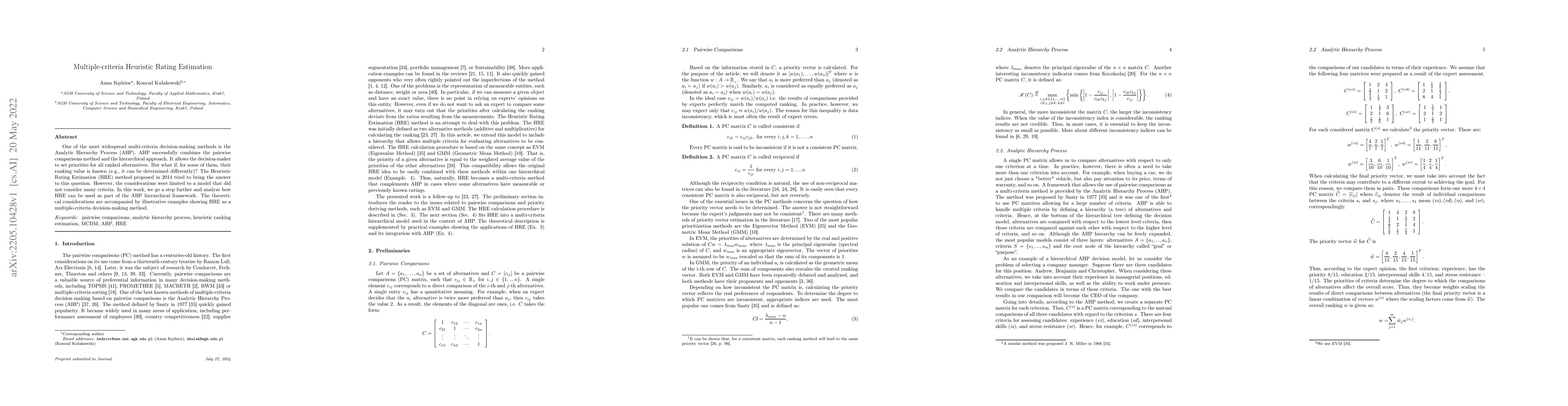Thumbnail for Multiple-criteria Heuristic Rating Estimation