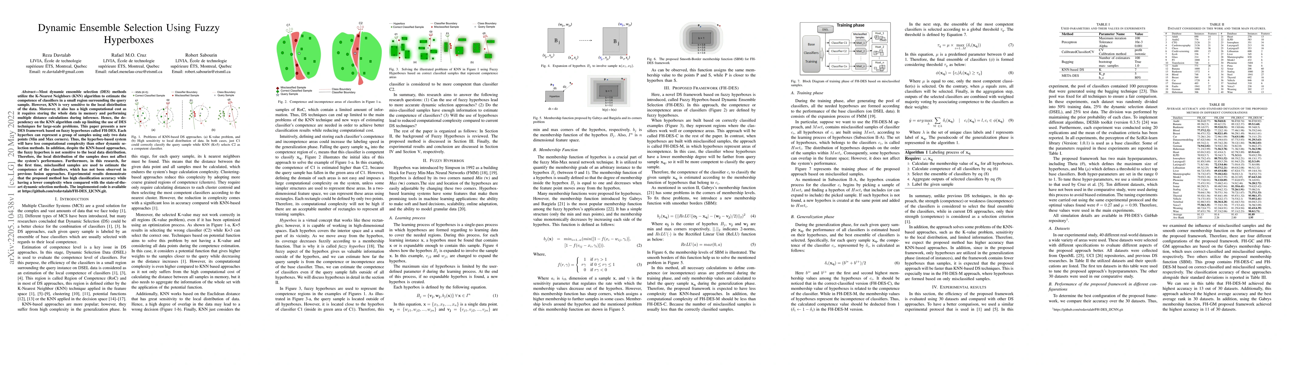 Thumbnail for Dynamic Ensemble Selection Using Fuzzy Hyperboxes